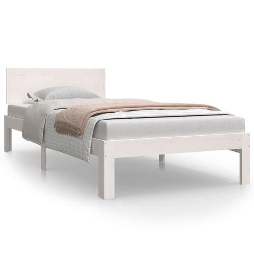 Sengeramme 90x200 cm massivt fyrretræ hvid