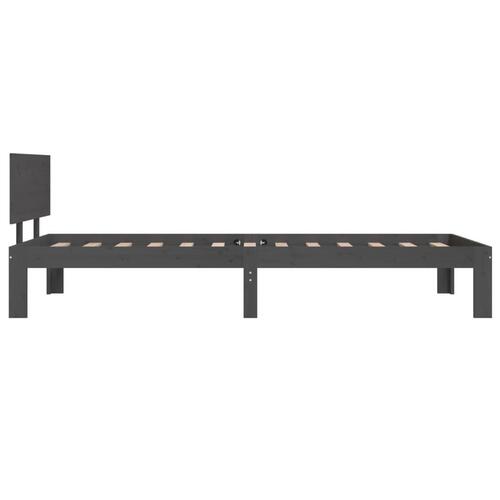 Sengeramme 90x200 cm massivt fyrretræ grå