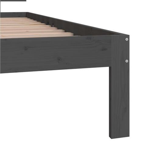 Sengeramme 90x200 cm massivt fyrretræ grå