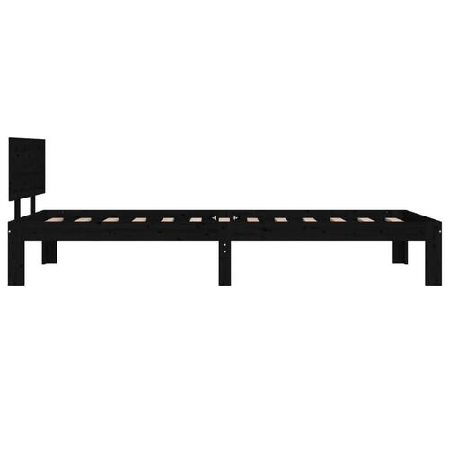 Sengeramme 90x200 cm massivt fyrretræ sort