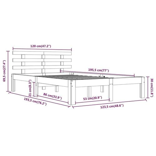 Sengeramme 120x190 cm Small Double massivt træ hvid