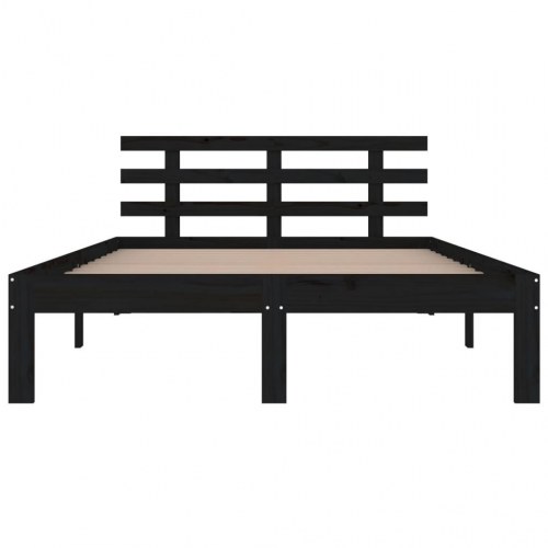 Sengeramme 160x200 cm massivt træ sort