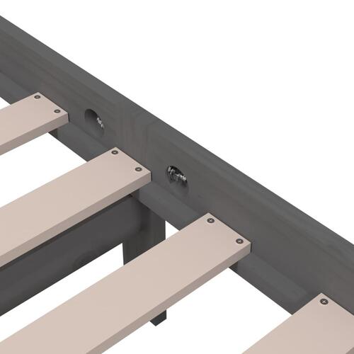 Sengeramme 135x190 cm Double massivt fyrretræ grå