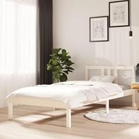 Sengeramme 90x200 cm massivt fyrretræ hvid