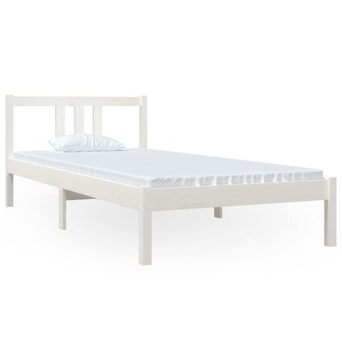 Sengeramme 90x200 cm massivt fyrretræ hvid