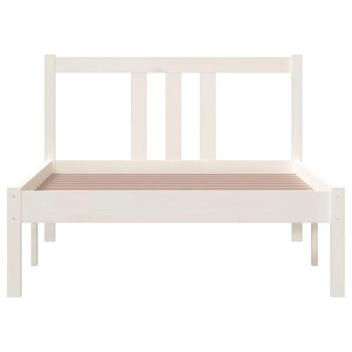 Sengeramme 90x200 cm massivt fyrretræ hvid