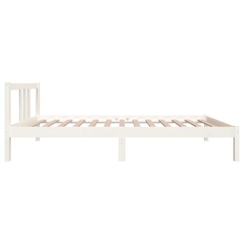 Sengeramme 90x200 cm massivt fyrretræ hvid