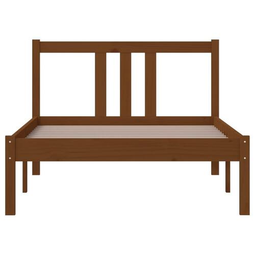 Sengeramme 90x200 cm massivt fyrretræ gyldenbrun