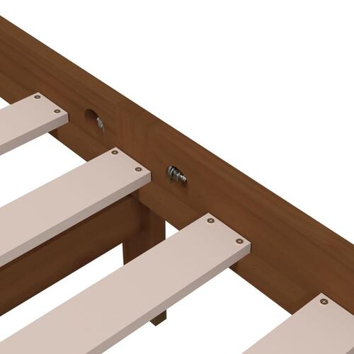 Sengeramme 90x200 cm massivt fyrretræ gyldenbrun