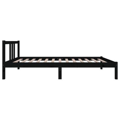 Sengeramme 90x200 cm massivt fyrretræ sort