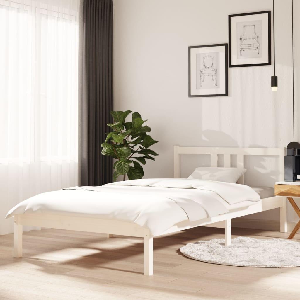 Sengeramme 100x200 cm massivt træ hvid