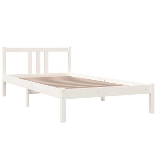 Sengeramme 100x200 cm massivt træ hvid
