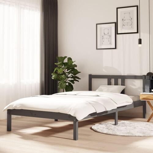 Sengeramme 100x200 cm massivt træ grå