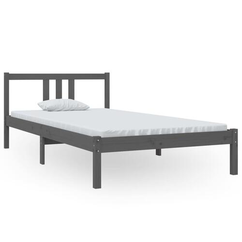Sengeramme 100x200 cm massivt træ grå