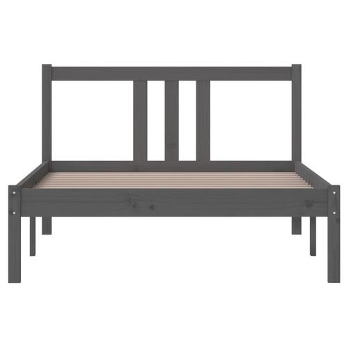 Sengeramme 100x200 cm massivt træ grå
