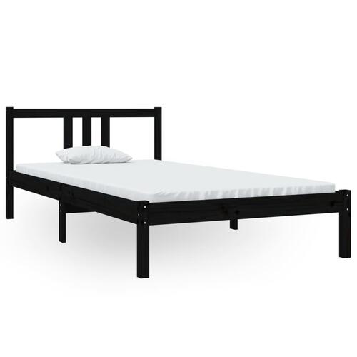 Sengeramme 100x200 cm massivt træ sort