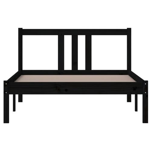 Sengeramme 100x200 cm massivt træ sort