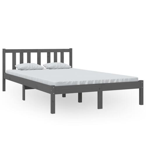 Sengeramme 120x200 cm massivt træ grå