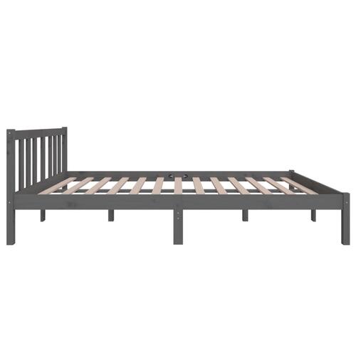 Sengeramme 120x200 cm massivt træ grå