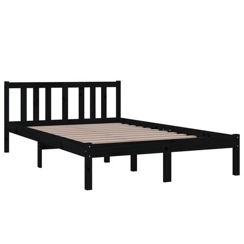 Sengeramme 120x200 cm massivt træ sort