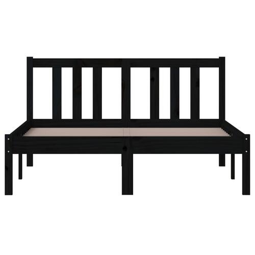 Sengeramme 120x200 cm massivt træ sort