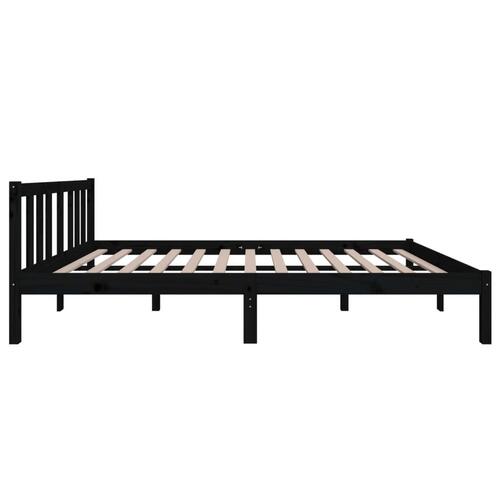 Sengeramme 120x200 cm massivt træ sort