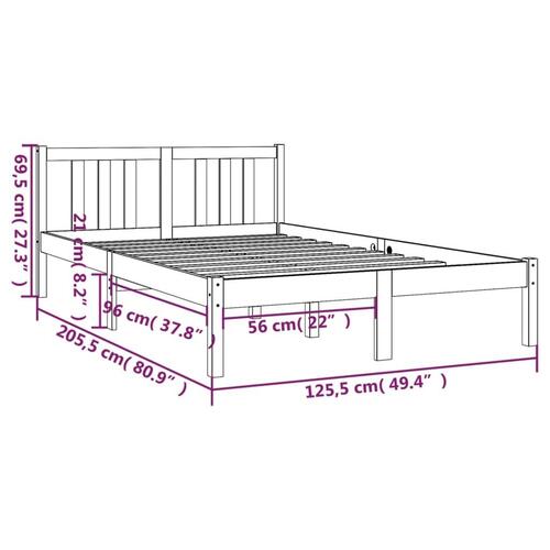 Sengeramme 120x200 cm massivt træ sort
