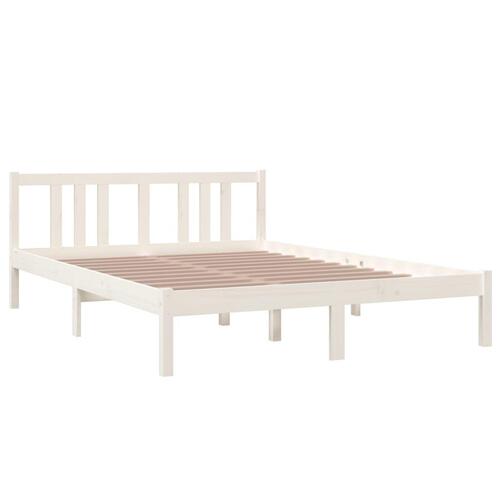 Sengeramme 140x200 cm massivt træ hvid
