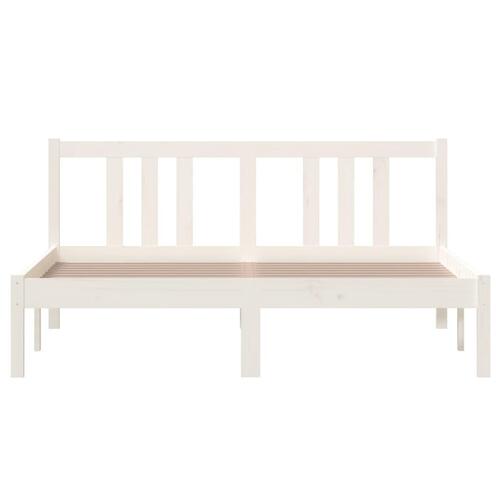 Sengeramme 140x200 cm massivt træ hvid