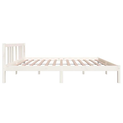Sengeramme 140x200 cm massivt træ hvid