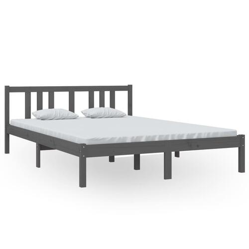 Sengeramme 140x200 cm massivt træ grå