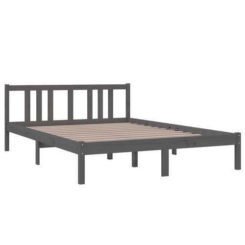 Sengeramme 140x200 cm massivt træ grå