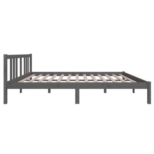 Sengeramme 140x200 cm massivt træ grå