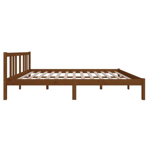 Sengeramme 140x200 cm massivt træ gyldenbrun