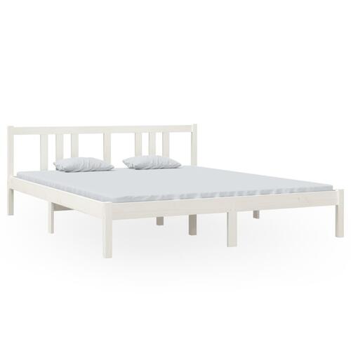 Sengeramme 160x200 cm massivt træ hvid