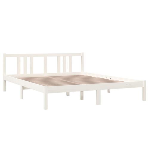 Sengeramme 160x200 cm massivt træ hvid