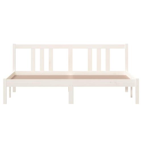 Sengeramme 160x200 cm massivt træ hvid