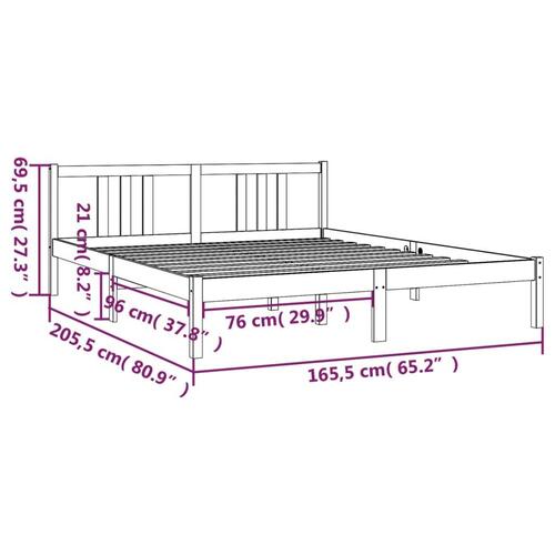 Sengeramme 160x200 cm massivt træ hvid