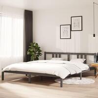 Sengestel 180x200 cm Super King massivt fyrretræ grå