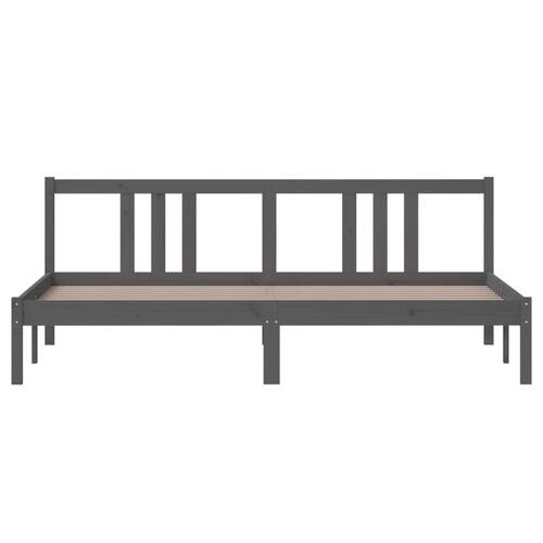 Sengestel 180x200 cm Super King massivt fyrretræ grå