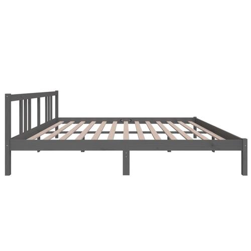 Sengestel 180x200 cm Super King massivt fyrretræ grå