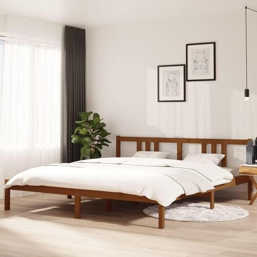 Sengeramme 180x200 cm Super King massivt træ gyldenbrun