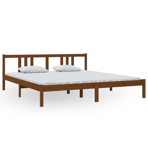 Sengeramme 180x200 cm Super King massivt træ gyldenbrun