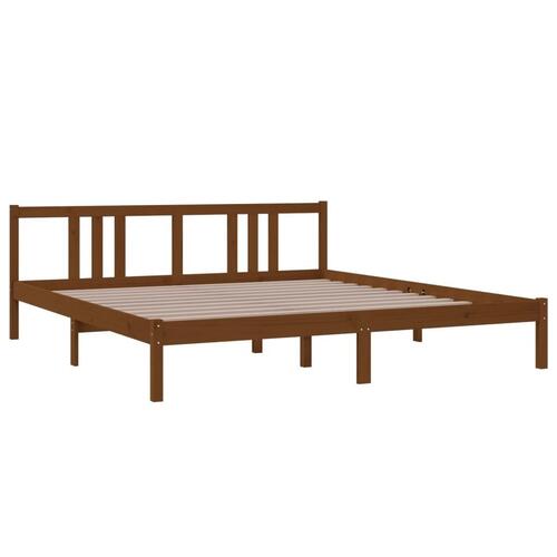 Sengeramme 180x200 cm Super King massivt træ gyldenbrun
