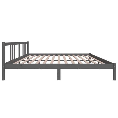 Sengeramme 200x200 cm massivt træ grå