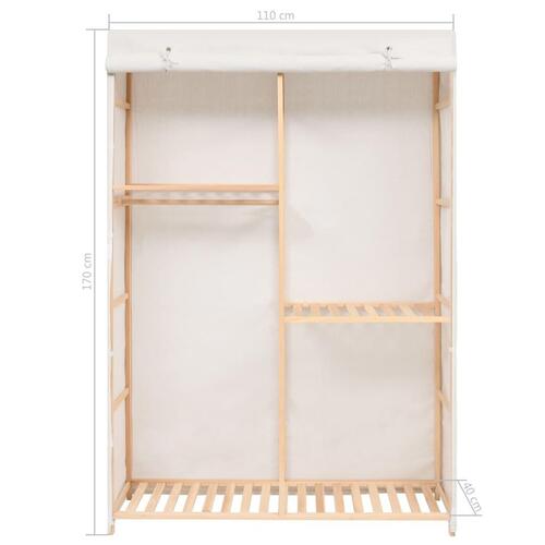 Tøjgarderobe i 3 niveauer 110x40x170 cm