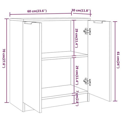 Skænk 60x30x70 cm konstrueret træ sort