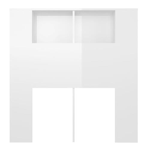 Sengegavl med opbevaring 100x18,5x104,5 cm hvid højglans
