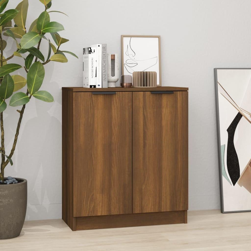 Skænk 60x30x70 cm konstrueret træ brun egetræsfarve