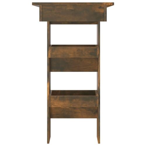 Vægmonteret barbord 102x45x103,5 cm konstrueret træ røget eg